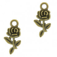 Metal charm Flower 20x10mm Bronze